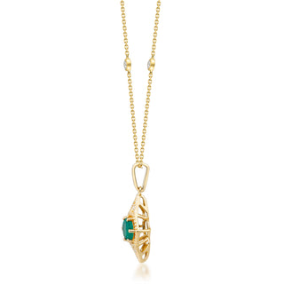 Adia 14K Yellow Gold Round-Cut Natural Zambian Emerald Pendant