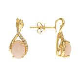 Kennedy 14K Yellow Gold Oval-Cut Pink Opal Earring