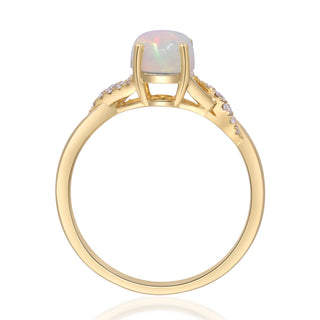 Emily 10K Yellow Gold Oval-Cut Ethiopian Opal Ring