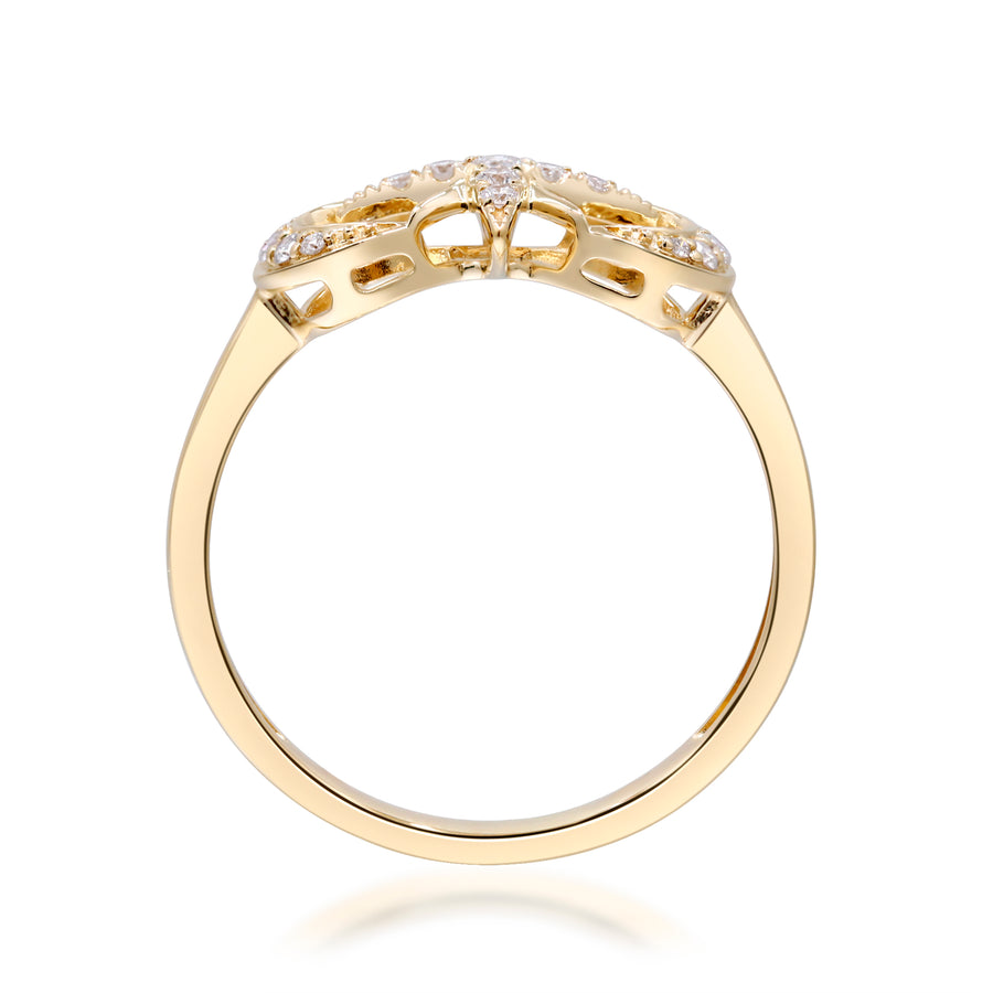 Adalynn 14K Yellow Gold Round-Cut White Diamond Ring