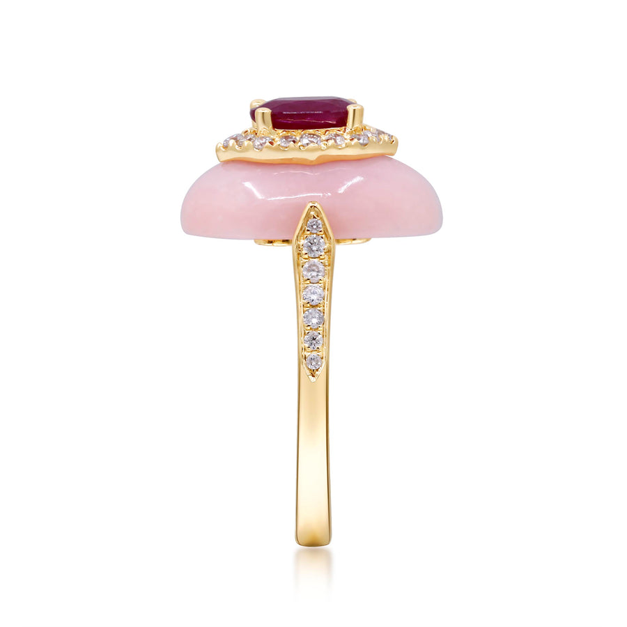 Sophia 14K Yellow Gold Oval-Cut Mozambique Ruby Ring