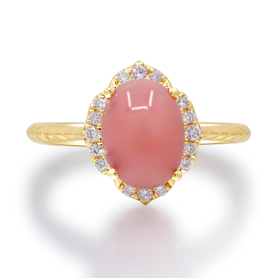 Melissa 14K Yellow Gold Oval-Cut Pink Opal Ring