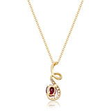 Zoe 14K White Gold Oval-Cut Mozambique Ruby Pendants