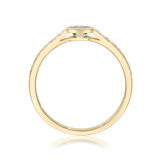 Eva 14K Yellow Gold Ovel-Cut Natural Zambian Emerald Ring