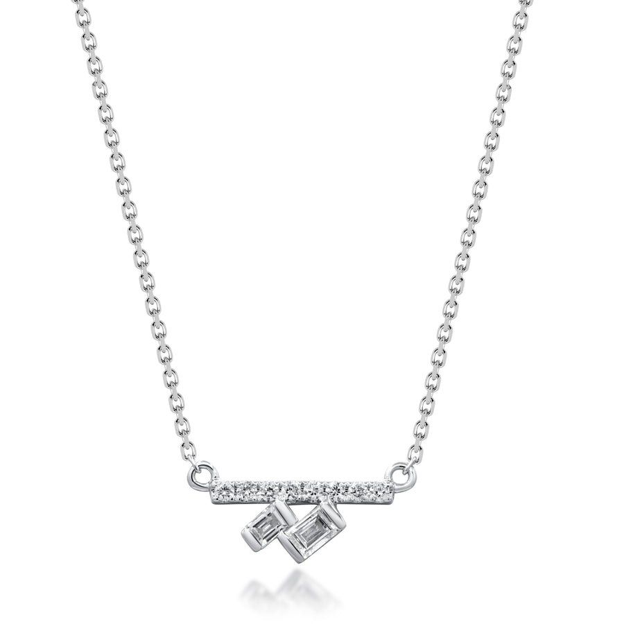 Delilah 14K White Gold Baguette-Cut White Diamond Necklace