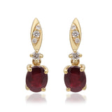 Aliyah 14K Yellow Gold Oval-Cut Mozambique Ruby Earrings