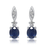 Nova 14K White Gold Oval-Cut Ceylon Blue Sapphire Earrings