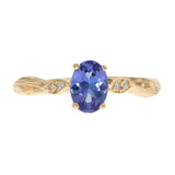 Abby 14K Yellow Gold Oval-Cut Tanzanian Tanzanite Ring