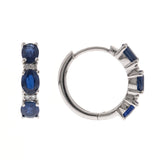 Elena 14K White Gold Oval-Cut Blue Sapphire Earrings