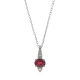 Ella 14K White Gold Oval-Cut Mozambique Ruby Pendants
