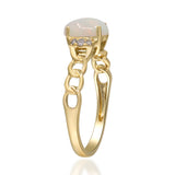 Allison 10K Yellow Gold Oval-Cut Opal Ring