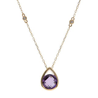 Valerie 14K Yellow Gold Round-Cut Amethyst Pendant