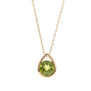 Valerie 14K Yellow Gold Round-Cut Peridot Pendant