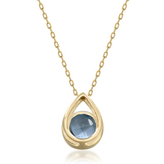 Valerie 14K Yellow Gold Round-Cut Swiss Blue Topaz Pendant