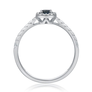 Victoria 14K White Gold Round-Cut Blue Sapphire Ring