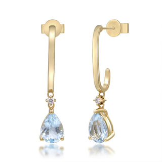 Sage 10K Yellow Gold Pear-Cut Aquamarine Earring