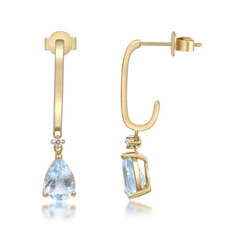 Sage 10K Yellow Gold Pear-Cut Aquamarine Earring