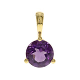 Flora 10K Yellow Gold Round-Cut Brazilian Amethyst Pendant