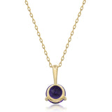 Flora 10K Yellow Gold Round-Cut Brazilian Amethyst Pendant
