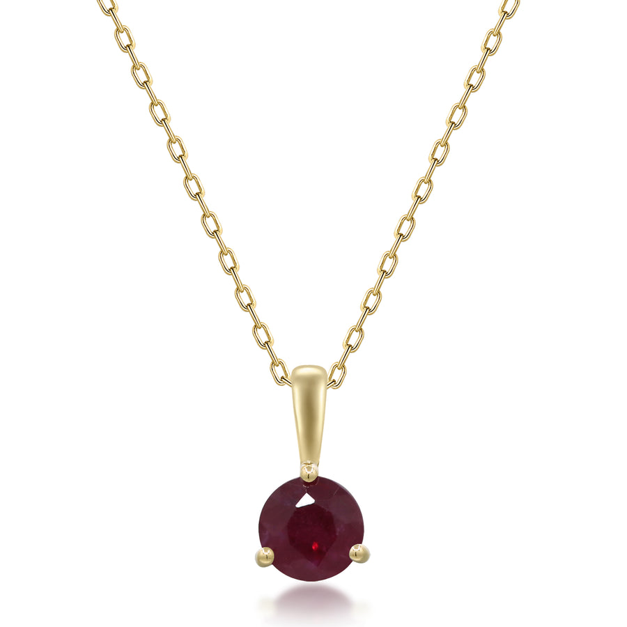 Penelope 10K Yellow Gold Round-Cut  Mozambique Ruby Pendant