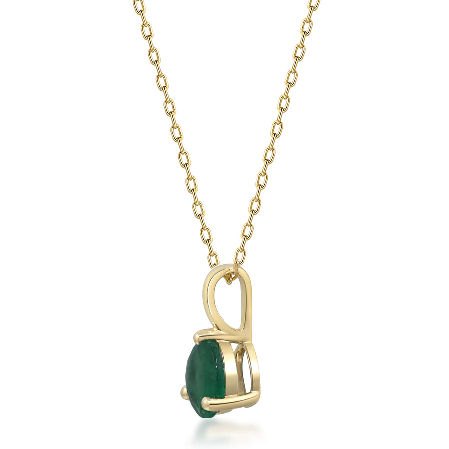 Abigail 10K Yellow Gold Round-Cut Zambian Emerald Pendant