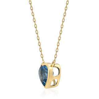 Kennedi 10K Yellow Gold Cushion-Cut Swiss Blue Topaz Pendant