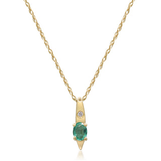 Reese 10K Yellow Gold Oval-Cut Emerald Pendant