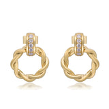 Saylor 14K Yellow Gold Round-Cut White Diamond Earring