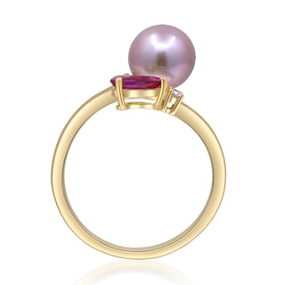 Kamilah 10K Yellow Gold Round-Cut Pearl Ring