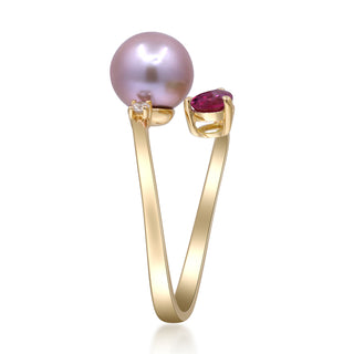 Kamilah 10K Yellow Gold Round-Cut Pearl Ring