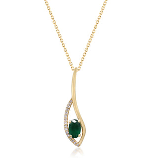 Amelie 14K Yellow Gold Oval-Cut Zambian Emerald Pendant