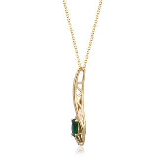 Amelie 14K Yellow Gold Oval-Cut Zambian Emerald Pendant