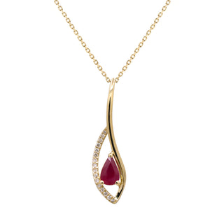 Sharpi 14K Yellow Gold Pear-Cut Mozambique Ruby Pendant