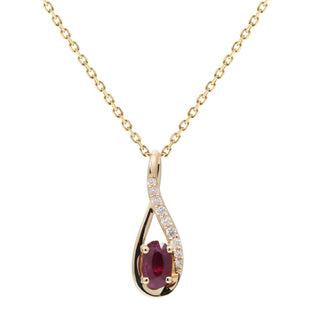 Riley 14K Yellow Gold Oval-Cut Mozambique Ruby Pendant