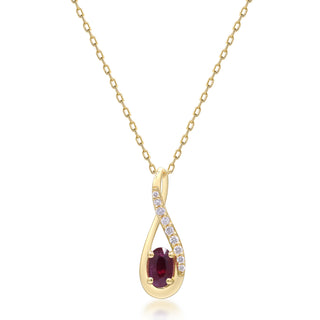 Riley 14K Yellow Gold Oval-Cut Mozambique Ruby Pendant