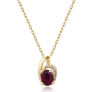 Amelie 14K Yellow Gold Oval-Cut Mozambique Ruby Pendant