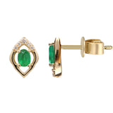Alice 14K Yellow Gold Oval-Cut Emerald Earrings