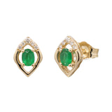 Alice 14K Yellow Gold Oval-Cut Emerald Earrings