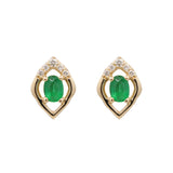 Alice 14K Yellow Gold Oval-Cut Emerald Earrings
