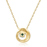 Verdant Orbit Round Emerald & Diamond Pendant