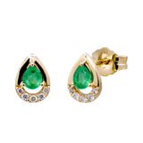 Zoey 14K Yellow Gold Pear-Cut Emerald Earrings