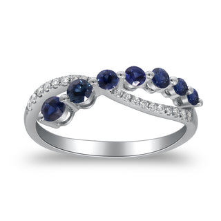 Stella 14K White Gold Round-Cut Blue Sapphire Ring