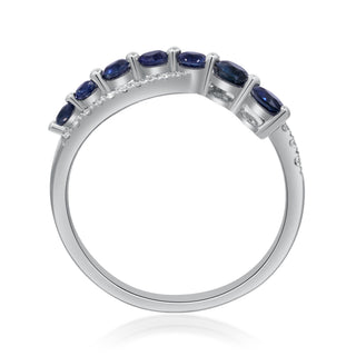 Stella 14K White Gold Round-Cut Blue Sapphire Ring