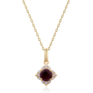 Grace 14K Yellow Gold Round-Cut Mozambique Ruby Pendant