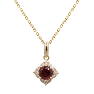 Grace 14K Yellow Gold Round-Cut Mozambique Ruby Pendant