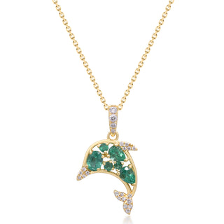 Amelie 14K Yellow Gold Oval-Cut Natural Zambian Emerald Pendant