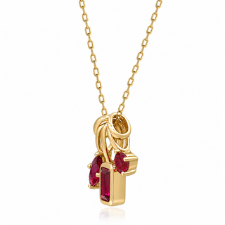 Amelie 14K Yellow Gold Emerald-Cut Mozambique Ruby Pendant