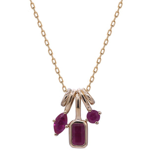 Amelie 14K Yellow Gold Emerald-Cut Mozambique Ruby Pendant