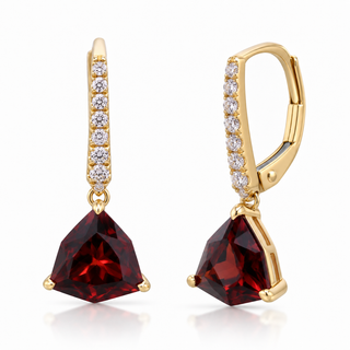 Abby 10K Yellow Gold Trillion-Cut Rhodolite Garnet Earrings
