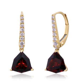 Abby 10K Yellow Gold Trillion-Cut Rhodolite Garnet Earrings